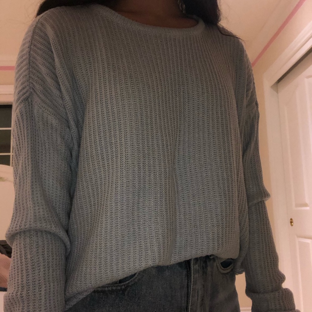 light blue brandy sweater